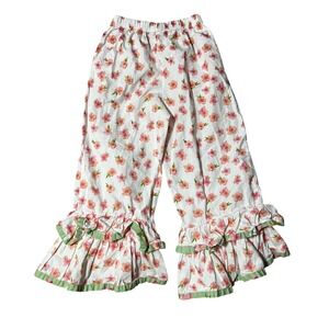 Jelly the Pug Girls Size 6 Floral Ruffle Pants Lily Tunic Woven Set Style 1576
